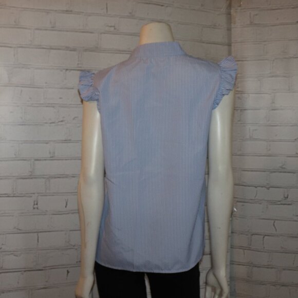 🌊 Beautiful Blue & White Striped Blouse by Shein – Size L - Picture 6 of 6